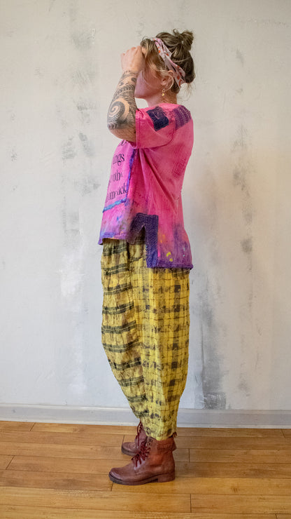 Soft Plaid Pant in Goldenrod