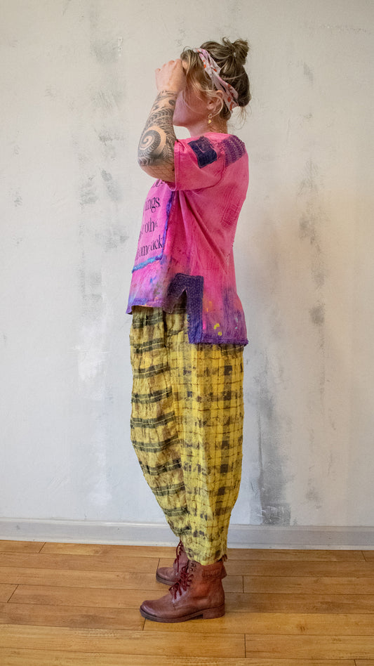 Soft Plaid Pant in Goldenrod