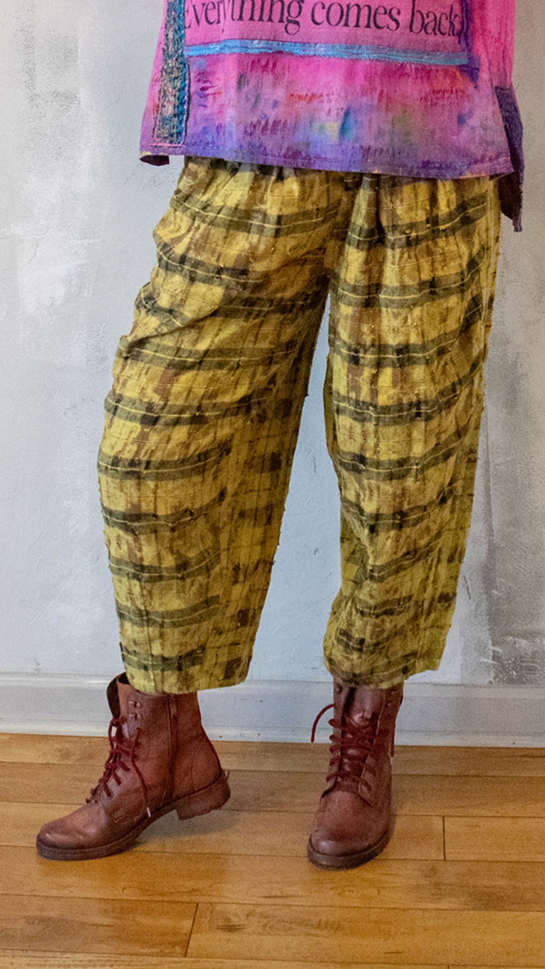 Soft Plaid Pant in Goldenrod