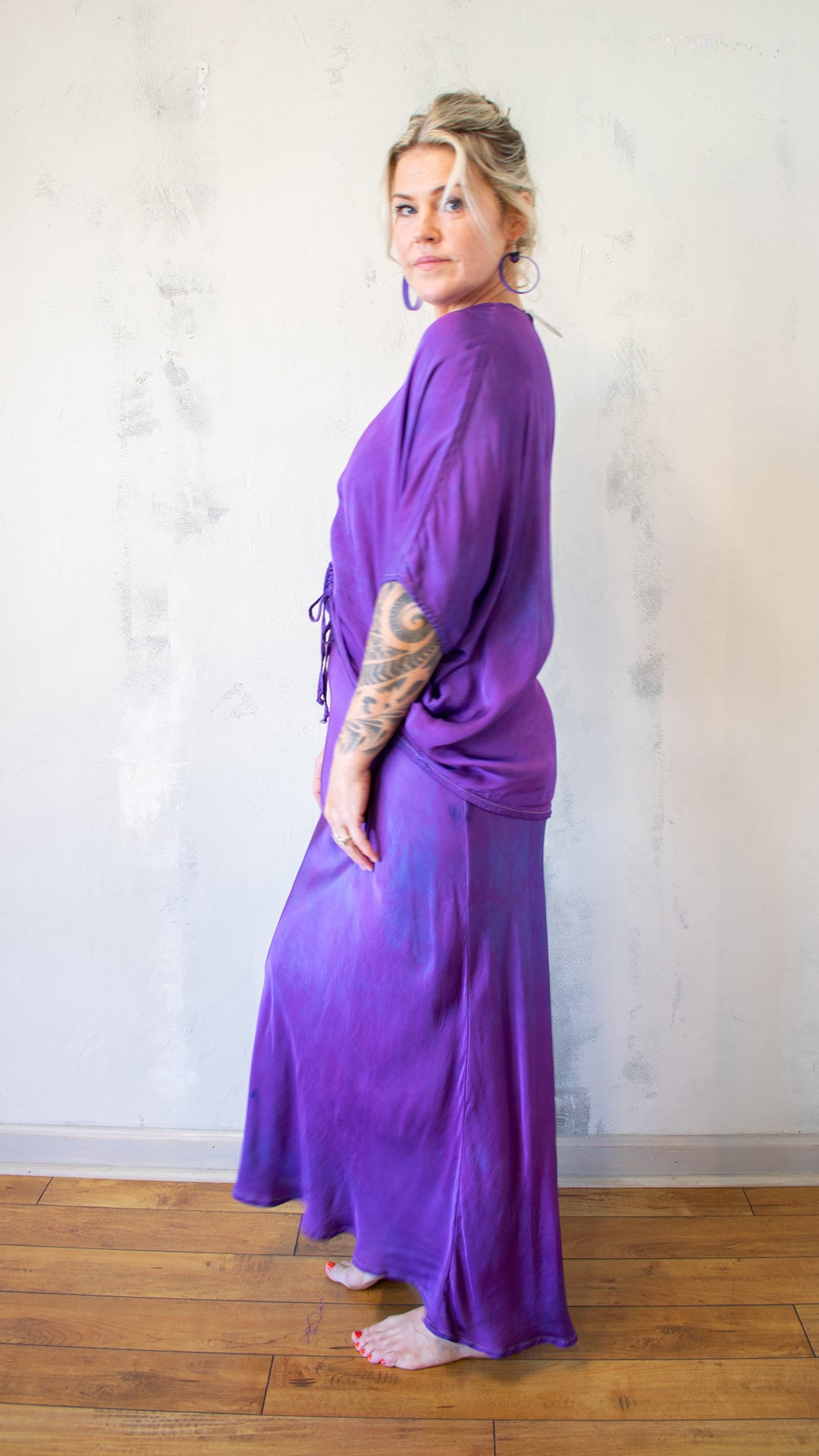 Ria Shirt in Hand-Dyed Purple