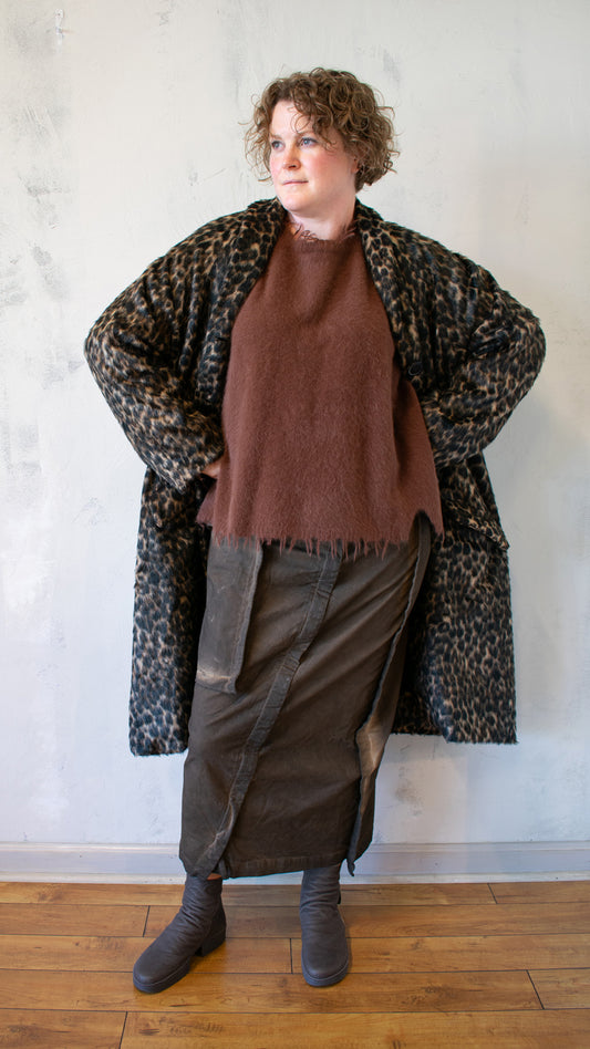 Fox, Silk and Wool Knit Sweater in Henna