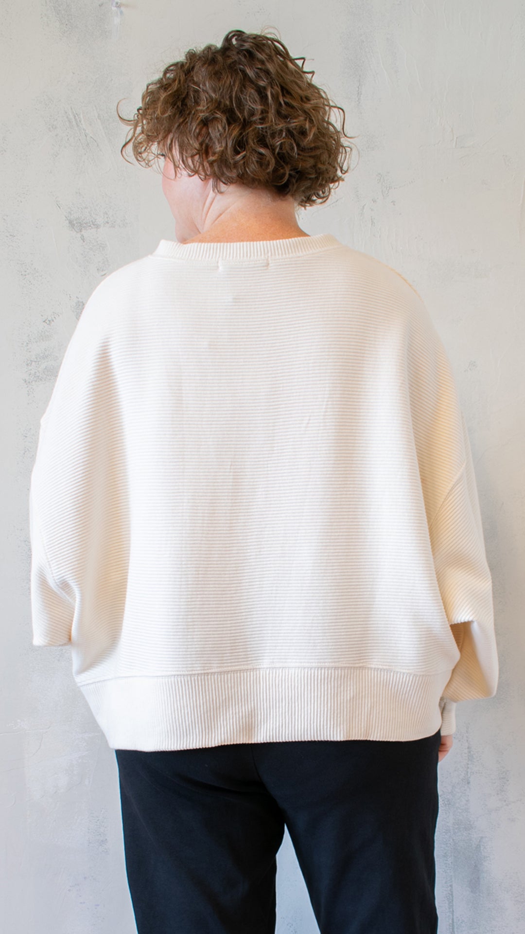 Margot Rippled Cotton Cropped Sweatshirt