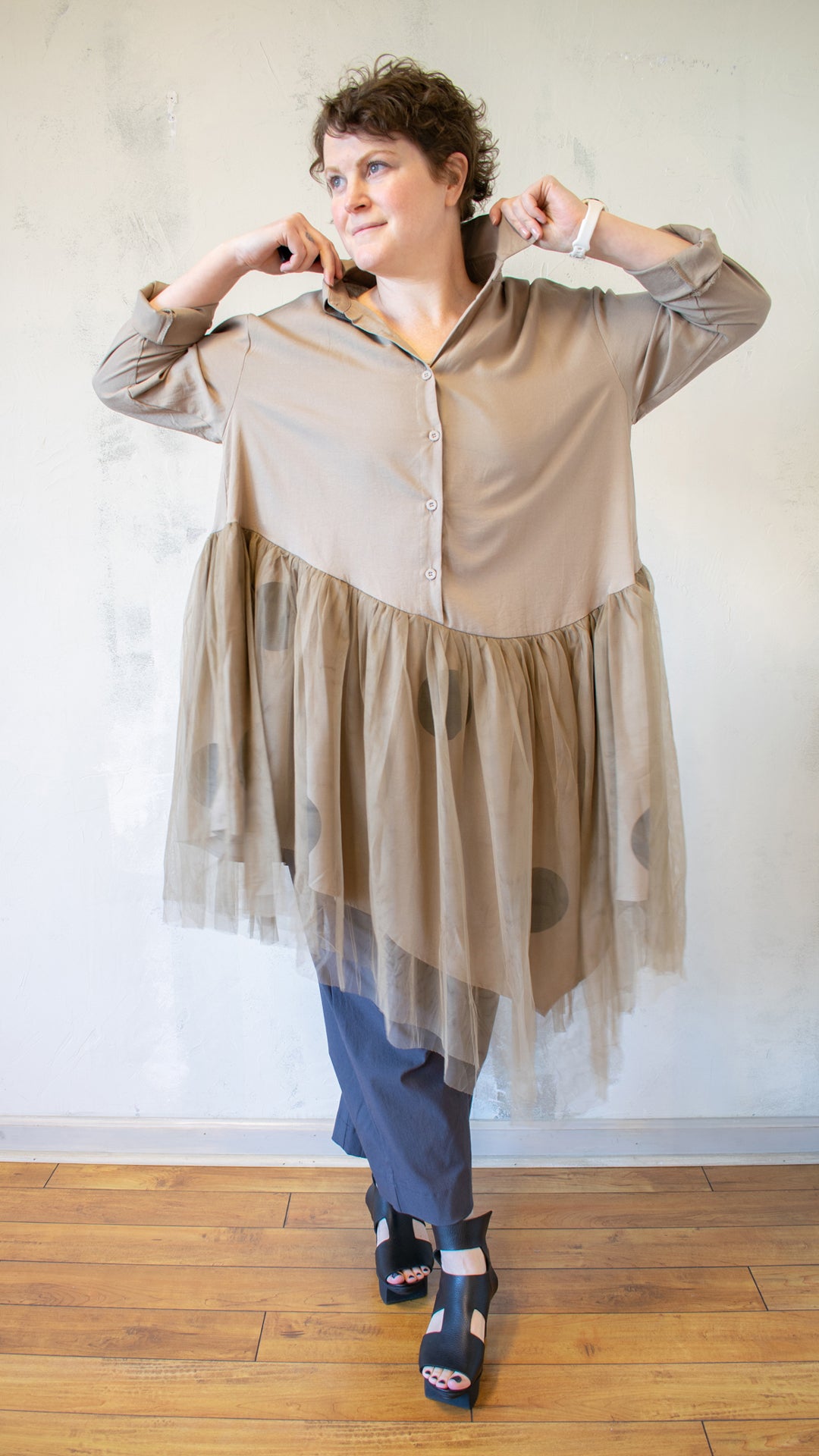 Tulle Shirt Dress