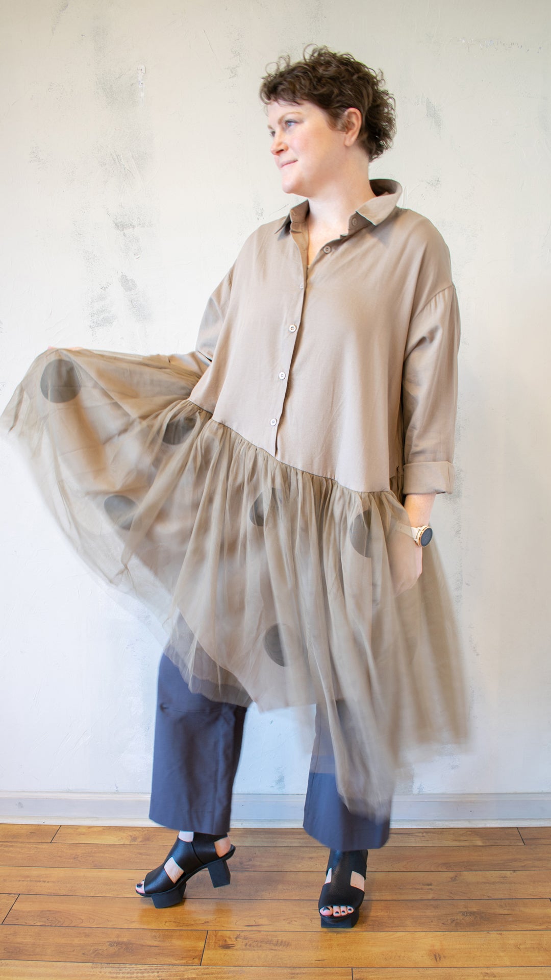 Tulle Shirt Dress