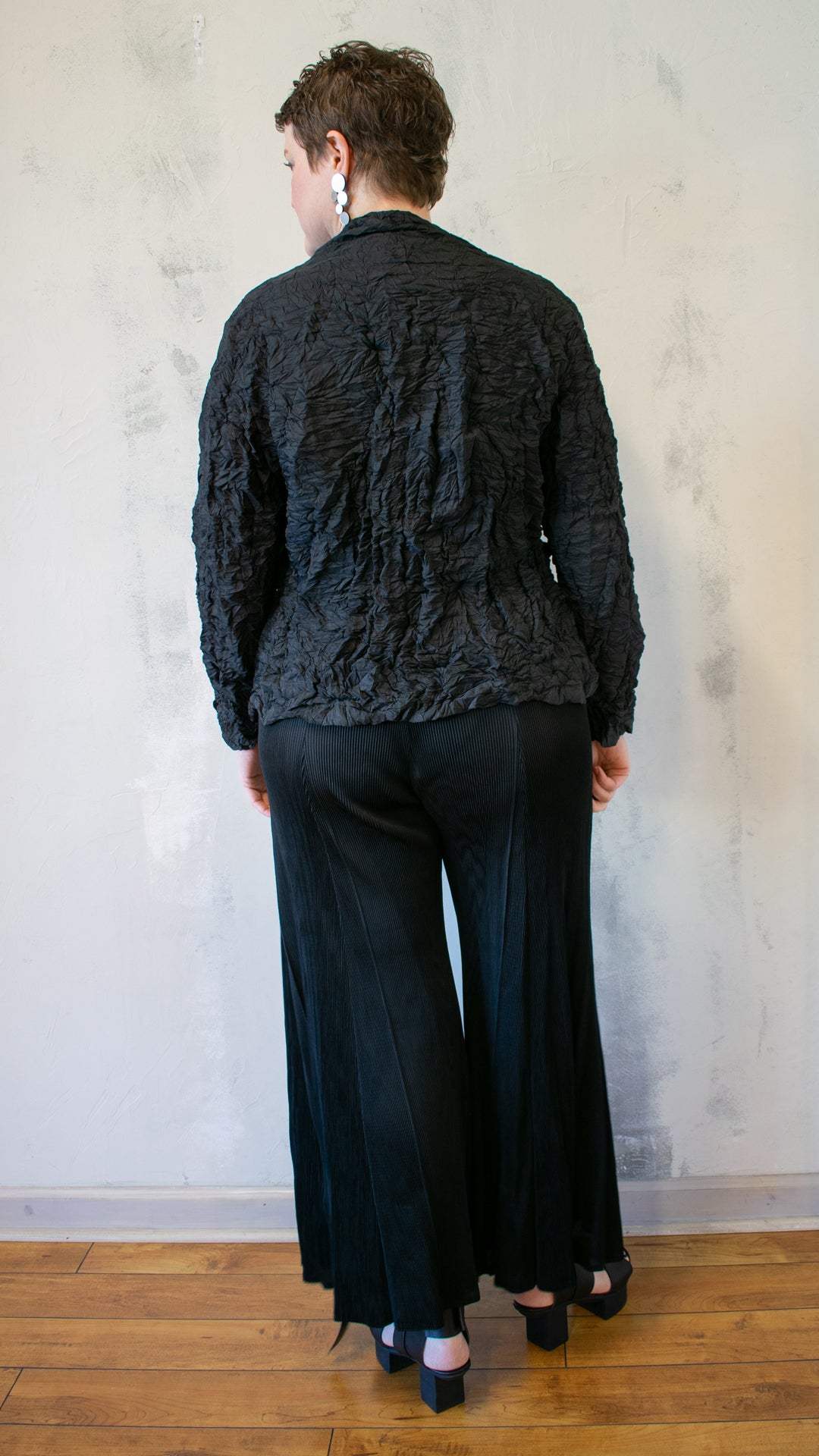 Permanent Pleat Black Pant