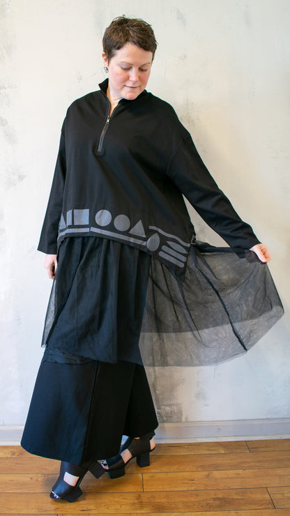 Tulle Hem Pullover