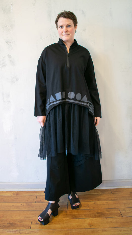 Tulle Hem Pullover